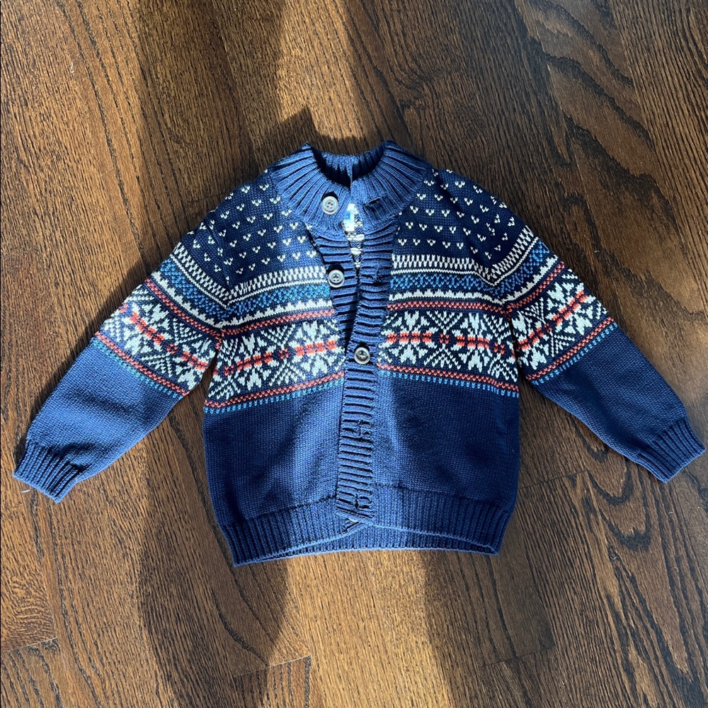 Janie and Jack Navy Fair Isle Cardigan